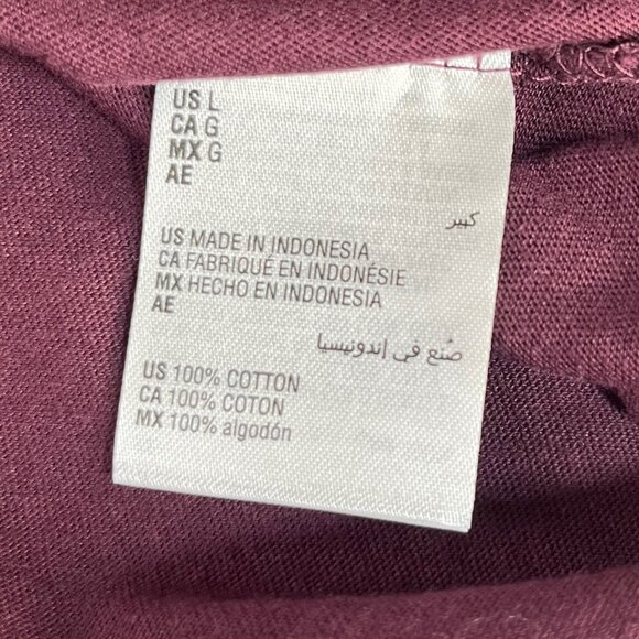 Charter Club Intimates Long Sleeve Pajama Top Womens Large Burgundy New - Picture 6 of 7